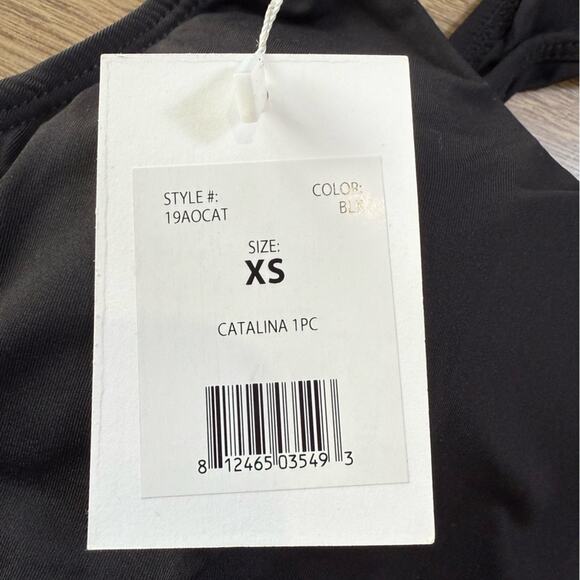 NWT Andie Catalina Black Swimsuit Open Plunge Back Size XS - Picture 6 of 9